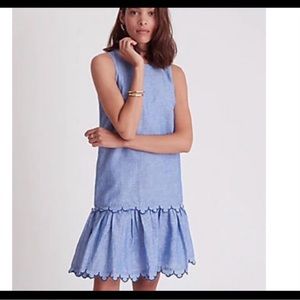 Ann Taylor Chambray Flounce Shift Dress.